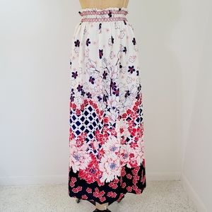 Vintage 1970's Smocked Waist Maxi Skirt